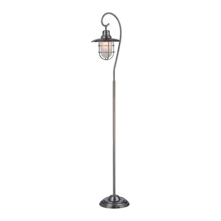 Lite Source Bronze Floor Lamp Metal Lantern Glass Shade LS-81455AB